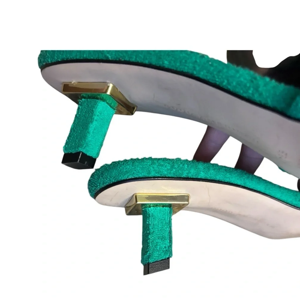 Good American Shoes Good American Terry Kickstand Mules Green- Size 8.5 - Picture 5 of 5